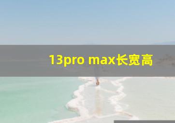 13pro max长宽高